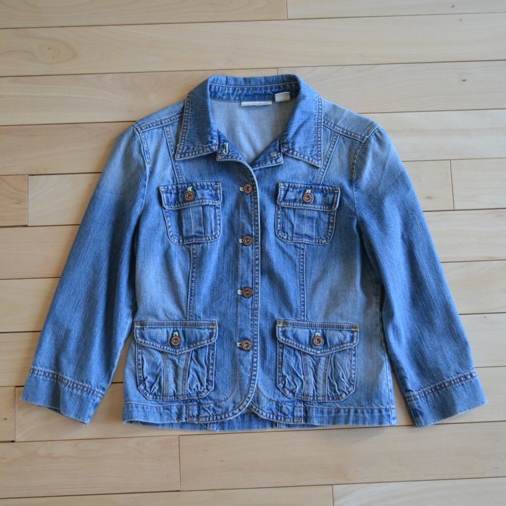 DKNY Jeans Denim Blue Jean Trucker Jacket Size Small